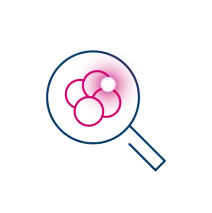 Cells under magnifying glass