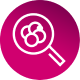 Magnifying Glass Examining Cancer Cells Icon