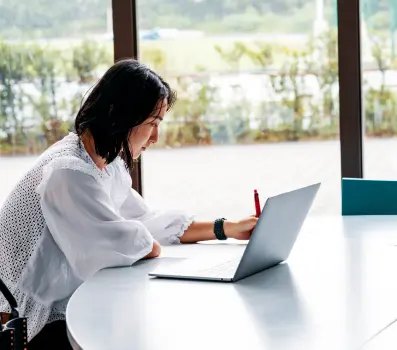 Woman working at her computer Woman working at her computer