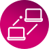 2 computers interacting icon