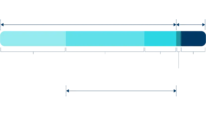 Figure showing that, of all breast cancers, ~85% are HER2-negative and ~15% are HER2-positive. Of patients categorised as HER2-negative, 6 in 10 have discernible low levels of HER2 expression ^4,8,9